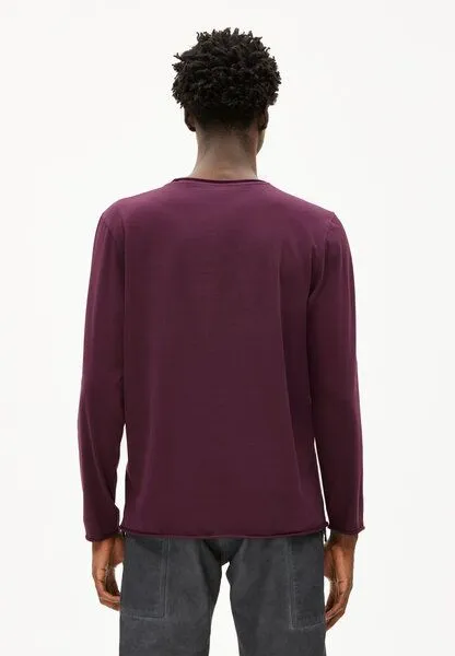 ARMEDANGELS ARMEDANGELS MAARKOS LS BRUSHED Herren Longsleeve aus Bio-Baumwolle, Dark cranberry, – Produktbild 2 von 4