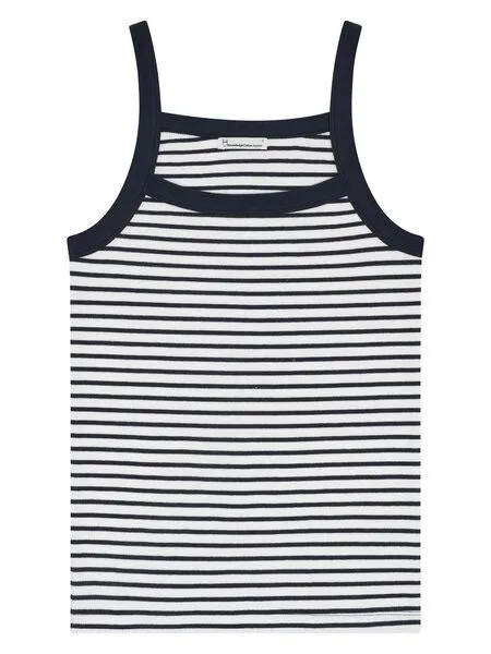KnowledgeCotton Apparel KnowledgeCotton Apparel Ripptop - Rib strap top - aus Bio-Baumwolle, Blau (navy-stripe), – Produktbild 1 von 3