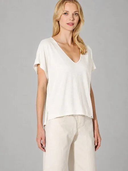 HempAge HempAge Damen Slub Jersey T-Shirt Hanf/Biobaumwolle, Offwhite(weiß), – Produktbild 2 von 4