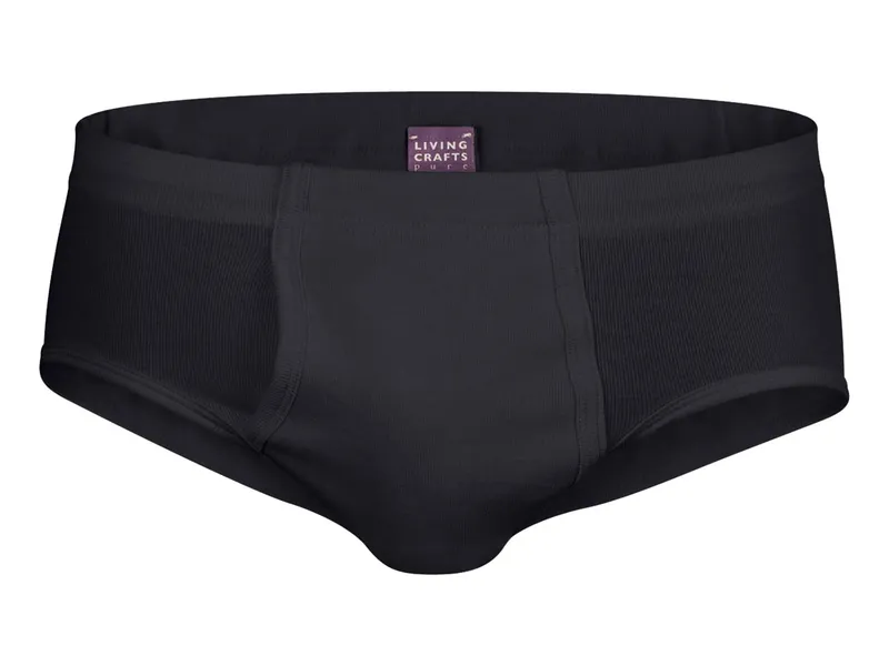 Living Crafts Living Crafts - Herren Slip mit Eingriff (100% Bio-Baumwolle), Schwarz, – Produktbild 2 von 2