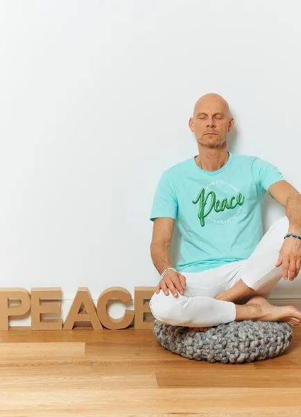 SPARKLES OF LIGHT SPARKLES OF LIGHT Yoga Shirt | PEACE WITH YOU & ME, Türkis (grün), – Produktbild 1 von 2
