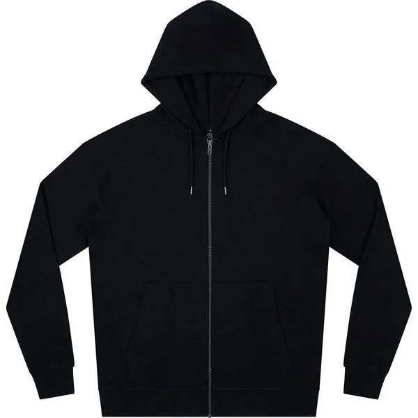 Earth Positive Earth Positive Unisex Zip-UP Hoodie Jacke reiner Bio Baumwolle, Schwarz, – Produktbild 1 von 1