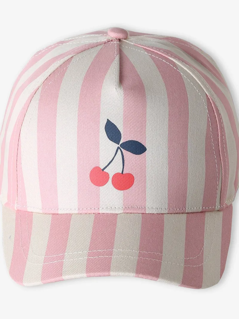 Vertbaudet Baumwollcap mit Streifen und Kirsche Mädchen, Rosa, – Produktbild 4 von 4