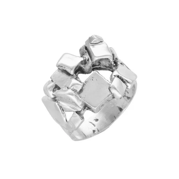 pakilia pakilia Silber Ring Quadrate Fair-Trade und handmade – Produktbild 1 von 4
