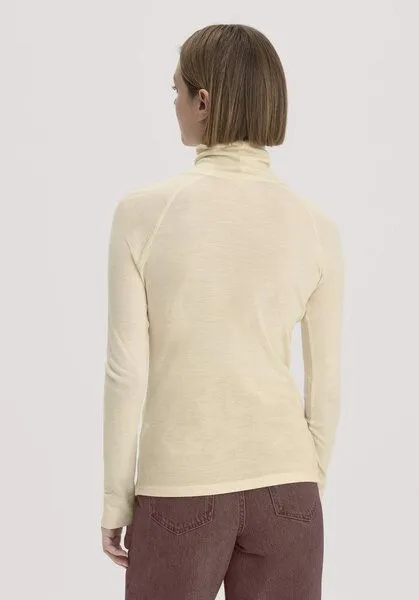 hessnatur hessnatur Longsleeve Slim aus Bio-Merinowolle und TENCEL Lyocell, Vanille, – Produktbild 2 von 4