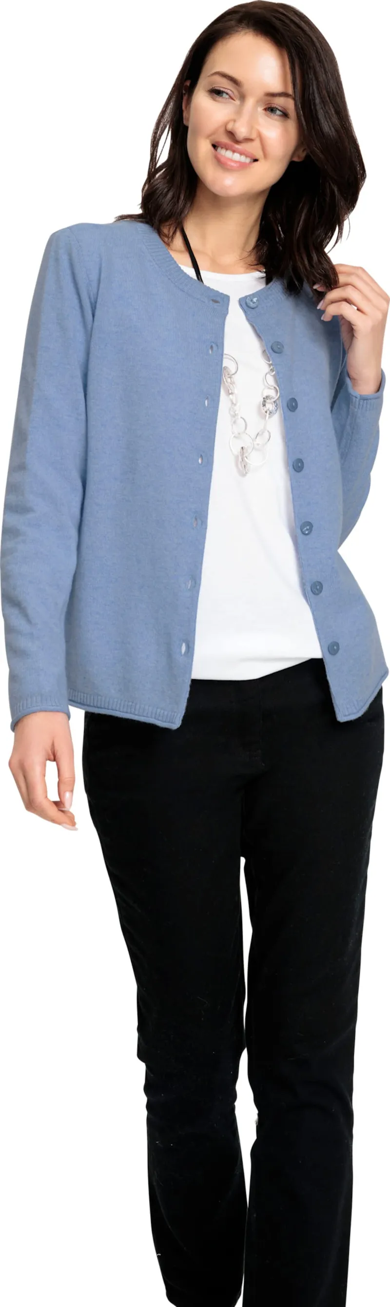 Witt Feinstrickjacke, Blau-meliert, – Produktbild 2 von 2