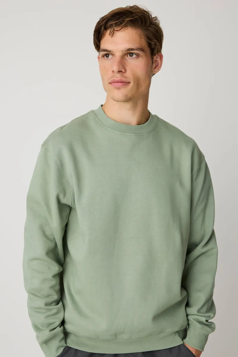 KnowledgeCotton Apparel KnowledgeCotton Apparel Herren vegan Sweatshirt Mit Lockerem Schnitt Und Rundhalsausschnitt „lily Pad“, Grün, Grün, – Produktbild 2 von 2