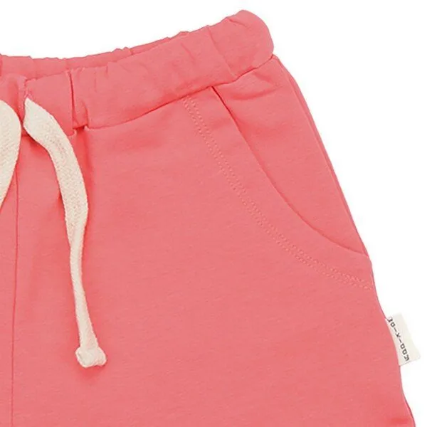 Walkiddy Walkiddy Kinder Shorts GOTS-Bio-Baumwolle Sun Kissed Pink, elastischer Bund mit Kordelzug, leichte Sommerhose, Blau, – Produktbild 2 von 2