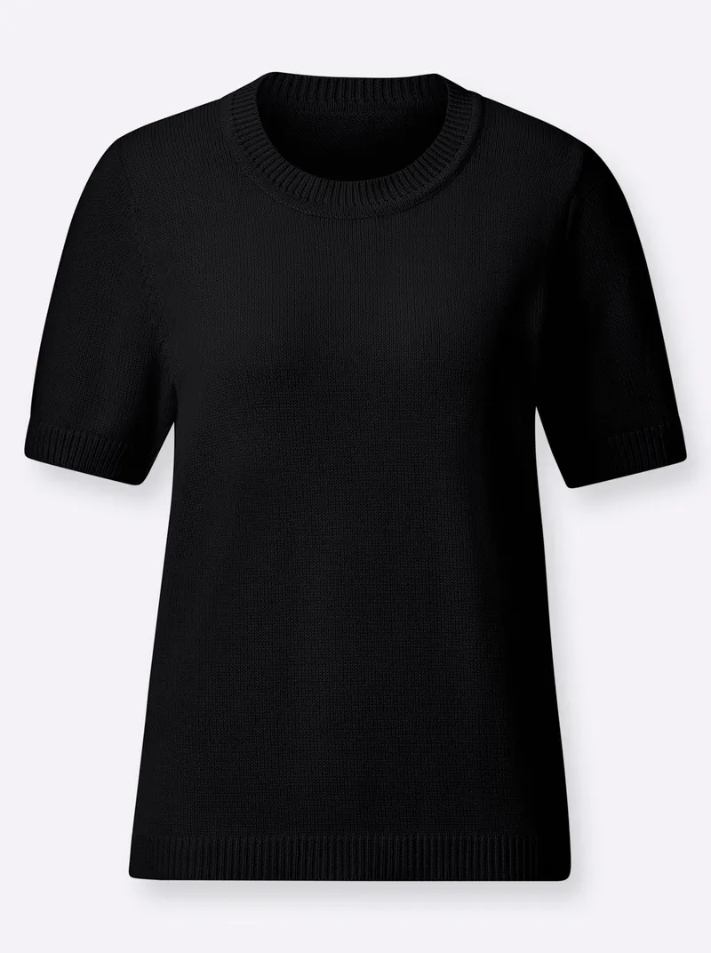 Witt Kurzarmpullover, Schwarz, – Produktbild 1 von 2
