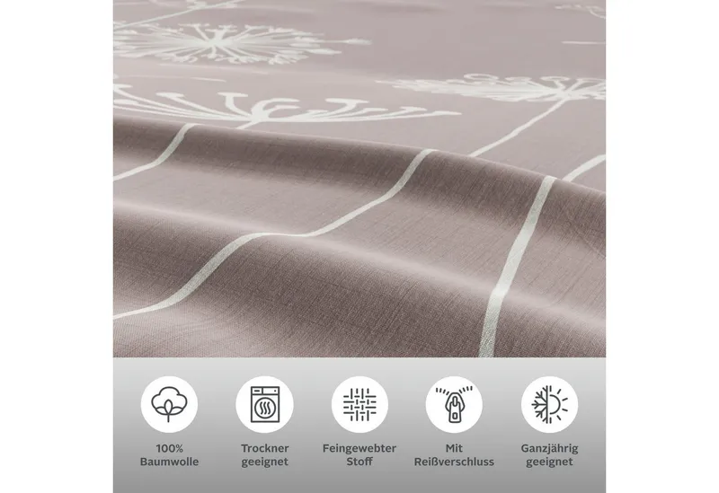 OTTO home Bettwäsche SOUCY in vier Qualitäten erhältlich, Leinenstruktur, Renforcé, 2 teilig, 100% Baumwolle, auch PREMIUM Qualitäten Renforcé-Tencel & Satin TC300, Grau, – Produktbild 4 von 8