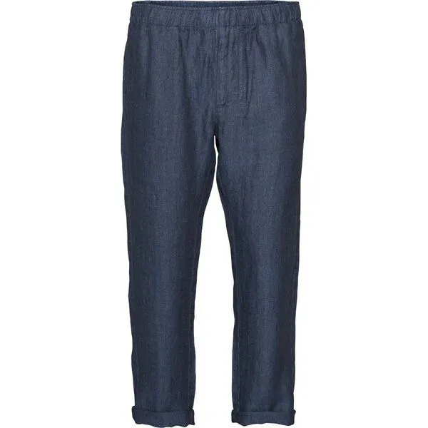 KnowledgeCotton Apparel KnowledgeCotton Apparel Loose Pant Fishbone Leinen-Struktur, Blau (total eclipse), – Produktbild 1 von 1