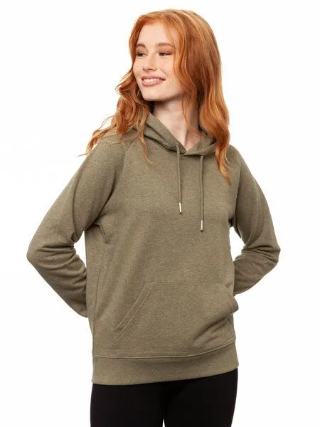 FellHerz FellHerz Damen Hoodie Kapuzenpullover, Khaki meliert, – Produktbild 2 von 4
