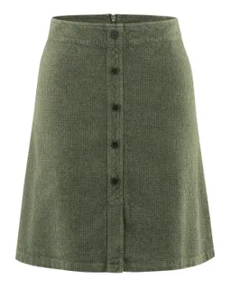 HempAge Hempage Damen vegan Rock Mit Knopfleiste Moosgrün – Produktbild 1 von 1