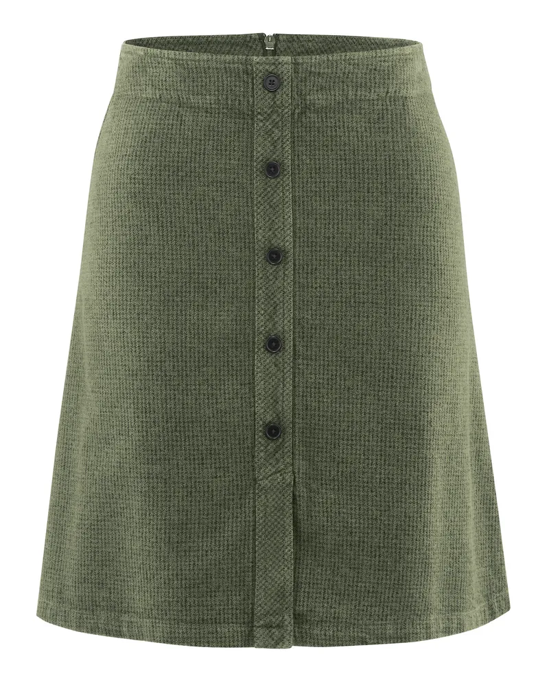 HempAge Hempage Damen vegan Rock Mit Knopfleiste Moosgrün, Grün, – Produktbild 1 von 2