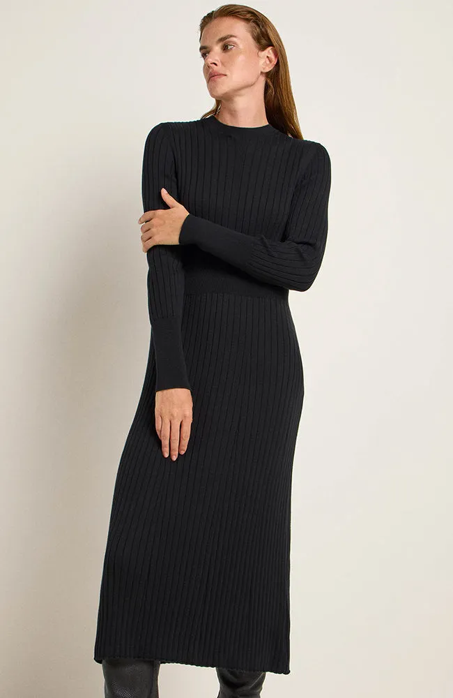 LANIUS Lanius Damen vegan Kleid Struktur Schwarz, Schwarz, – Produktbild 2 von 2