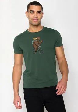GreenBomb GREENBOMB Animal Bear Bike 2 Guide - Sportliches T-Shirt aus Bio-Baumwolle / hochwertiger Print / GOTS / Fair & Vegan – Produktbild 1 von 1