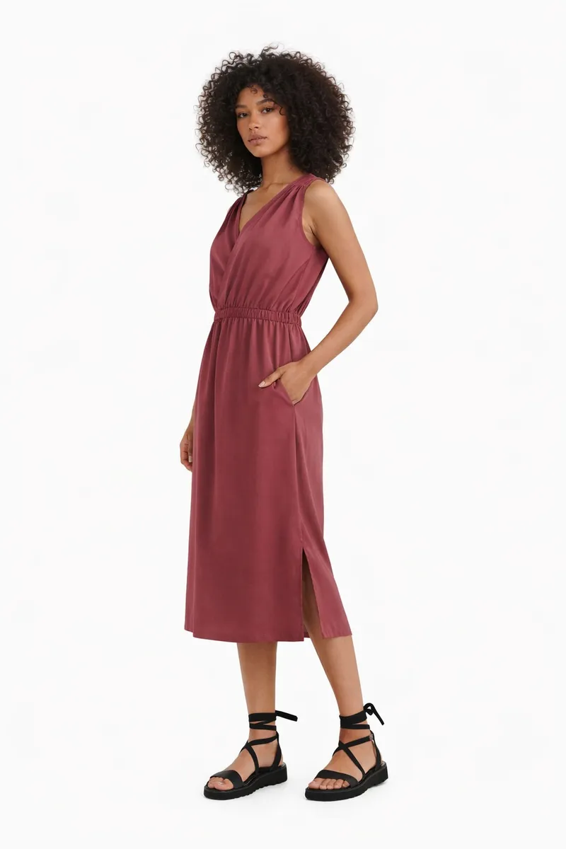 WiDDA WiDDA Damen vegan Kleid Goldi Berry, Dunkelrot, – Produktbild 2 von 2