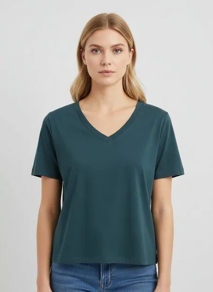 UNIPOLAR UNIPOLAR V-Neck T-Shirt Modell: Island, Stargazer (blau), – Produktbild 1 von 2