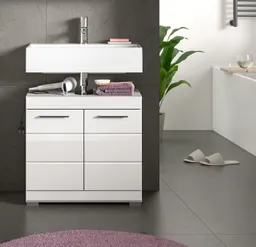 Inn.Furn Waschbeckenunterschrank Shawn (Badschrank in weiß Hochglanz, 60 x 56 cm) mit MDF-Front – Produktbild 1 von 1
