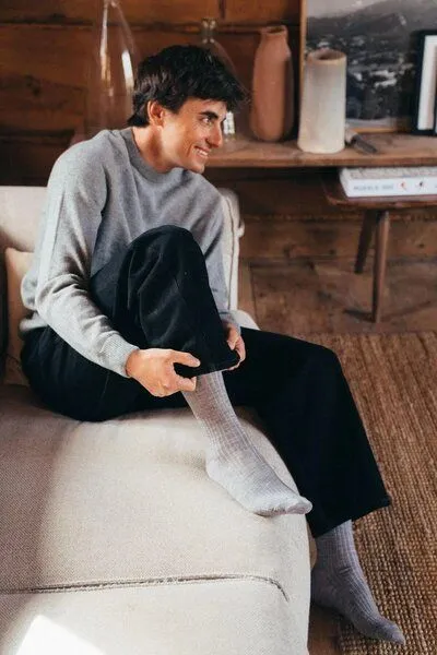 Kopyto Kopyto NORKI RWS – Gerippte Merino-Socken aus RWS-Merinowolle – Nachhaltig & zeitlos, Grau, – Produktbild 2 von 4