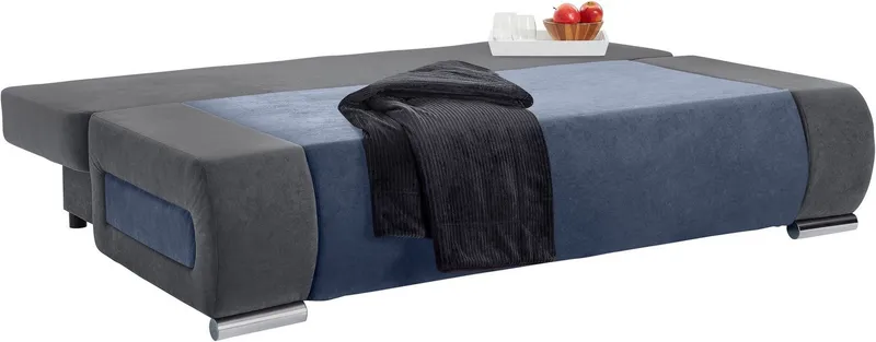 COLLECTION AB Schlafsofa Moritz B: 200 cm, Liegefl. 142x200 cm, Gästebettfunktion, frei stellbar, Wohnkomfort, Blau|grau, – Produktbild 5 von 5