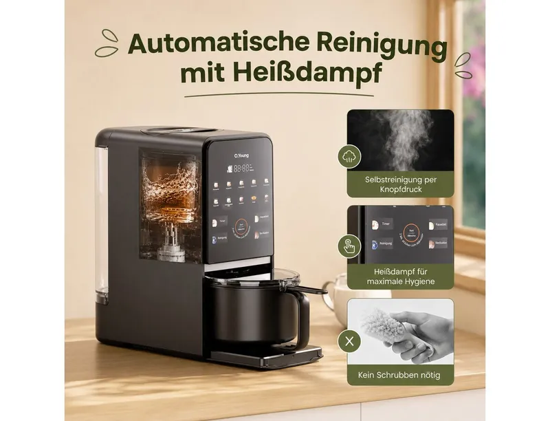 O.Young Standmixer O.Young Pflanzenmilch-Maker Selbstreinigend Standmixer Veganmilch, 1200 W – Produktbild 3 von 5