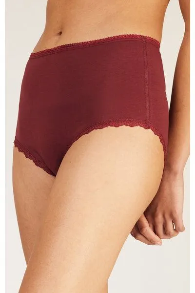 People Tree People Tree Hoher Slip - High Waist Briefs Panties, Rot, – Produktbild 1 von 3