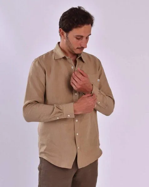 Aatise Aatise Leinenhemd Zeus 100% Leinen regular fit, französischer Kragen, Beige, – Produktbild 3 von 4
