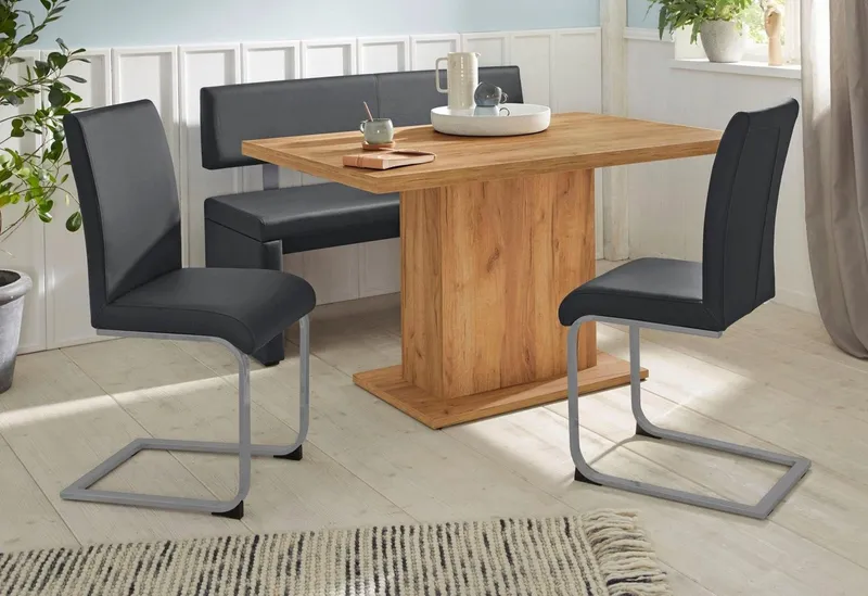 Home affaire Sitzbank Charissa, mit Lehne, Breite 140, 160 oder 180 cm, Schwarz, – Produktbild 3 von 6