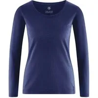 HempAge HempAge Damen Langarmshirt THC LINE Hanf/Biobaumwolle, Night (blau), – Produktbild 1 von 2