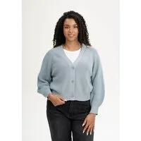 MELA MELA Rippstrick Cardigan Style BHUMA aus 100% Bio-Baumwolle, Cloudy blue, – Produktbild 1 von 1