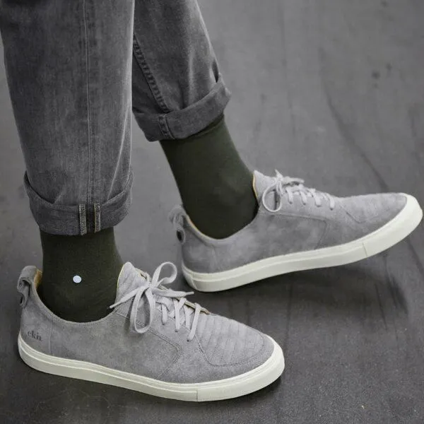 wysf. | what you stand for. wysf. | what you stand for. Socken, Piqué Strick mit Knopf, Bio-Baumwoll-Mix, Grün (dunkelgrün), – Produktbild 4 von 4
