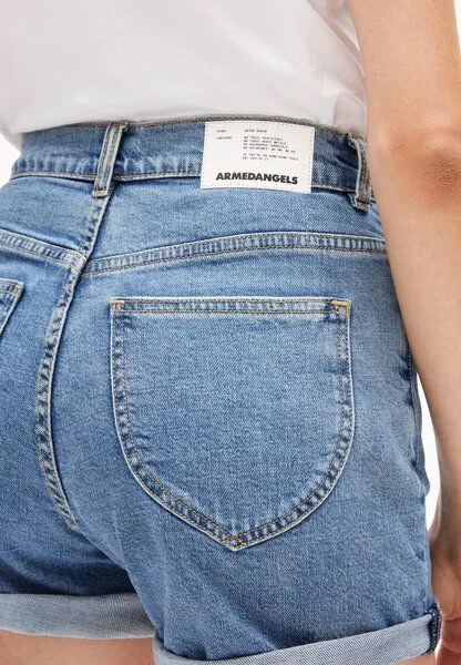 ARMEDANGELS ARMEDANGELS SILVAA HEMP - Damen Jeans Shorts aus Bio-Baumwoll Mix, Blue, – Produktbild 3 von 4