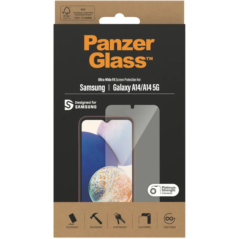 PanzerGlass Displayschutz Samsung Galaxy A14 | A14 5G | Ultra-Wide Fit (7321) – Produktbild 1 von 2
