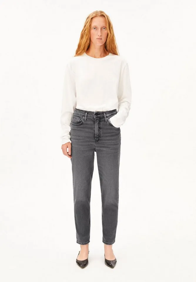ARMEDANGELS ARMEDANGELS Mom-Jeans MAIRAA Jeans aus recyceltem Baumwoll-Mix (Comfort-Stretch) High waist, Grau, – Produktbild 2 von 4