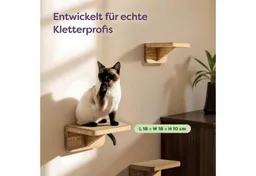 Knupis Kratzbaum Katzen Spiel Kletterwand 3er Set – FSC® Kiefernholz - Katzentreppe, Rutschfestes Vlies - Einfache Montage - Hohe Belastbarkeit bis 30kg – Produktbild 1 von 1