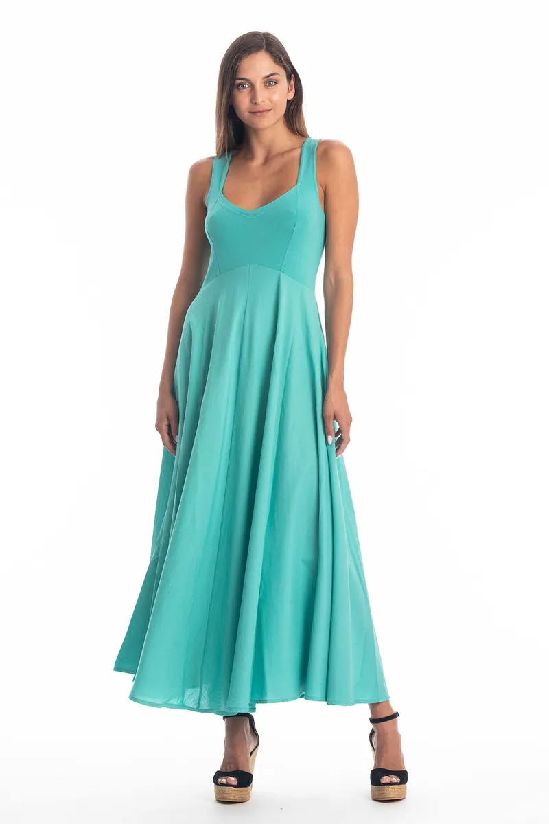 RAVENS VIEW IBIZA RAVENS VIEW IBIZA Damen vegan Kleid Madonna Elegant Türkis, Hellblau, – Produktbild 1 von 2