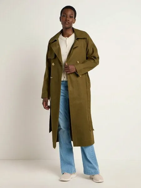 LANIUS LANIUS Trenchcoat aus TENCEL Lyocell und Bio-Baumwolle, Dark olive, – Produktbild 2 von 4
