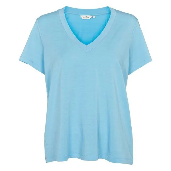 Basic Apparel Basic Apparel T-Shirt JOLINE mit V-Ausschnitt aus Tencel, Blau (alaskan blue), – Produktbild 1 von 4