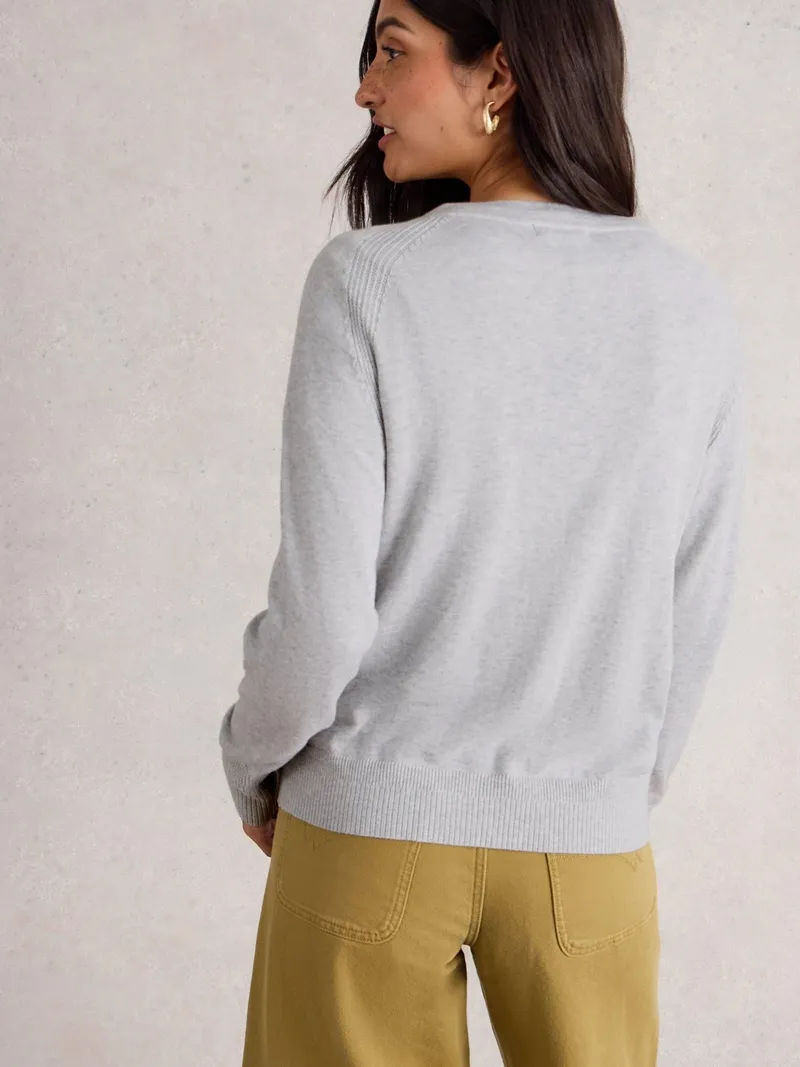 White Stuff Lulu Strickjacke - 48, Graumeliert, – Produktbild 4 von 4