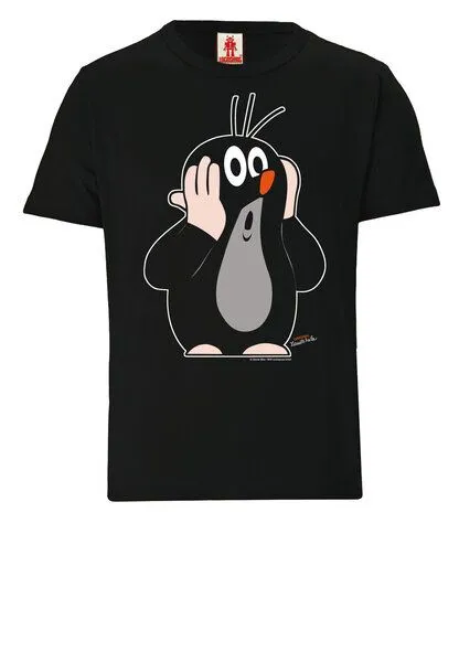 LOGOSH!RT LOGOSH!RT - TV - Der kleine Maulwurf - Oh Oh - Bio T-Shirt - Kinder, Schwarz, – Produktbild 1 von 4