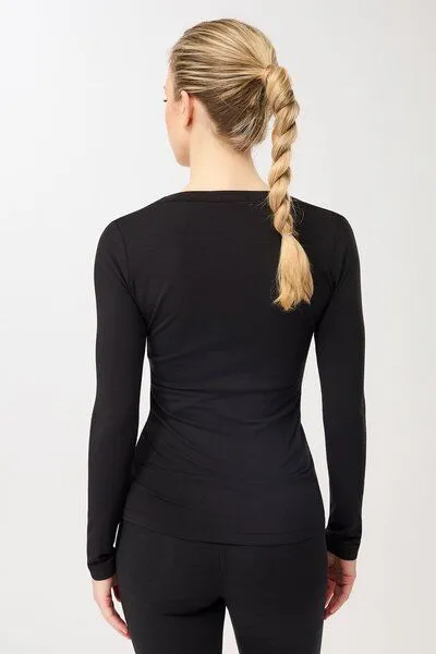 mandala mandala Slim V-Neck, Black (schwarz), – Produktbild 2 von 4