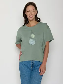 GreenBomb GREENBOMB Bloom Classic Feel - Lässiges T-Shirt aus Bio-Baumwoll-Mix / hochwertiger Print / GOTS / Fair & Vegan – Produktbild 1 von 1