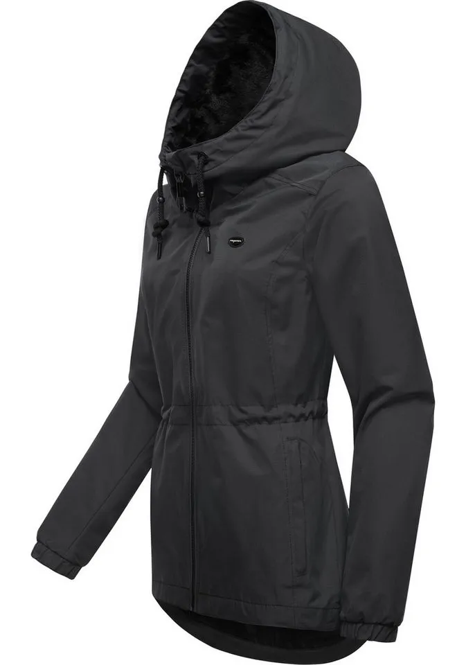 ragwear ragwear Outdoorjacke Dankka Tech Stylische Damen Übergangsjacke aus wasserdichtem Material, Schwarz, – Produktbild 3 von 5