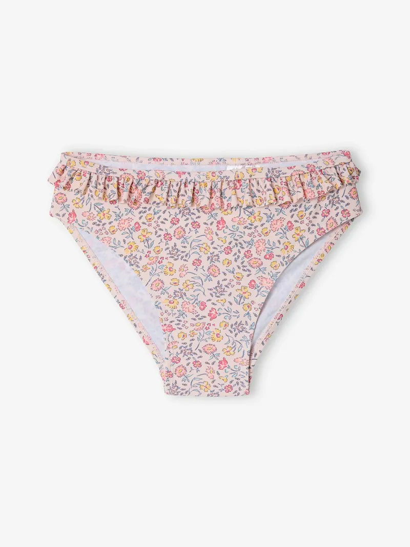 Vertbaudet Mädchen-Set mit UV-Schutz: Badeshirt & Bikinihose mit Rüschen hell, Hellrosa, – Produktbild 4 von 4
