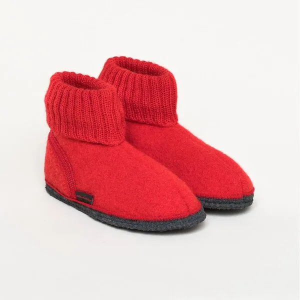 Kitz-Pichler Kitz-Pichler Hüttenschuh Ötz - Hausschuh für Damen & Herren aus 100% Schurwolle, Mittel-rot, – Produktbild 1 von 4