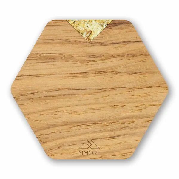 MMore MMore Untersetzer aus Holz - Amerikanischer Nussbaum, Eichenholz und organische Materialien / 4er-Set, Jasmin, – Produktbild 2 von 5