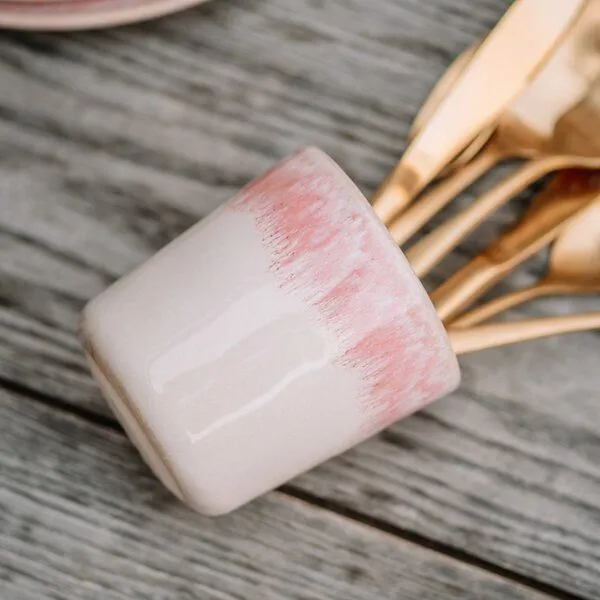 Econovo Econovo Keramik Becher Handgemacht 300ml, Rot-rosa (rot), – Produktbild 4 von 4
