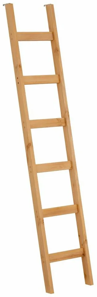 OTTO home Leiterregal Bergen, aus massivem Kiefernholz, mit 6 Trittsprossen, Höhe 188 cm, Beige, – Produktbild 4 von 5