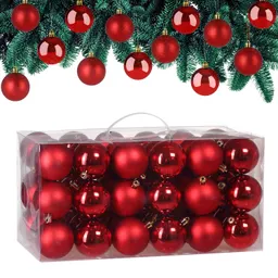 Casaria® Weihnachtskugeln Rot 54-tlg in matt & glänzend – Produktbild 1 von 1